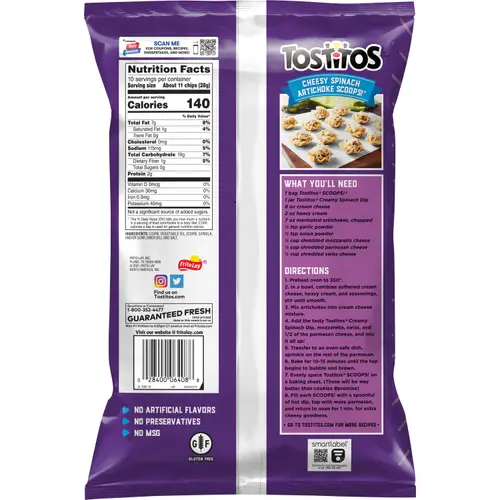 Tostitos Scoops Original Tortilla Chips, 10 oz, Plastic Bag thumbnail 4