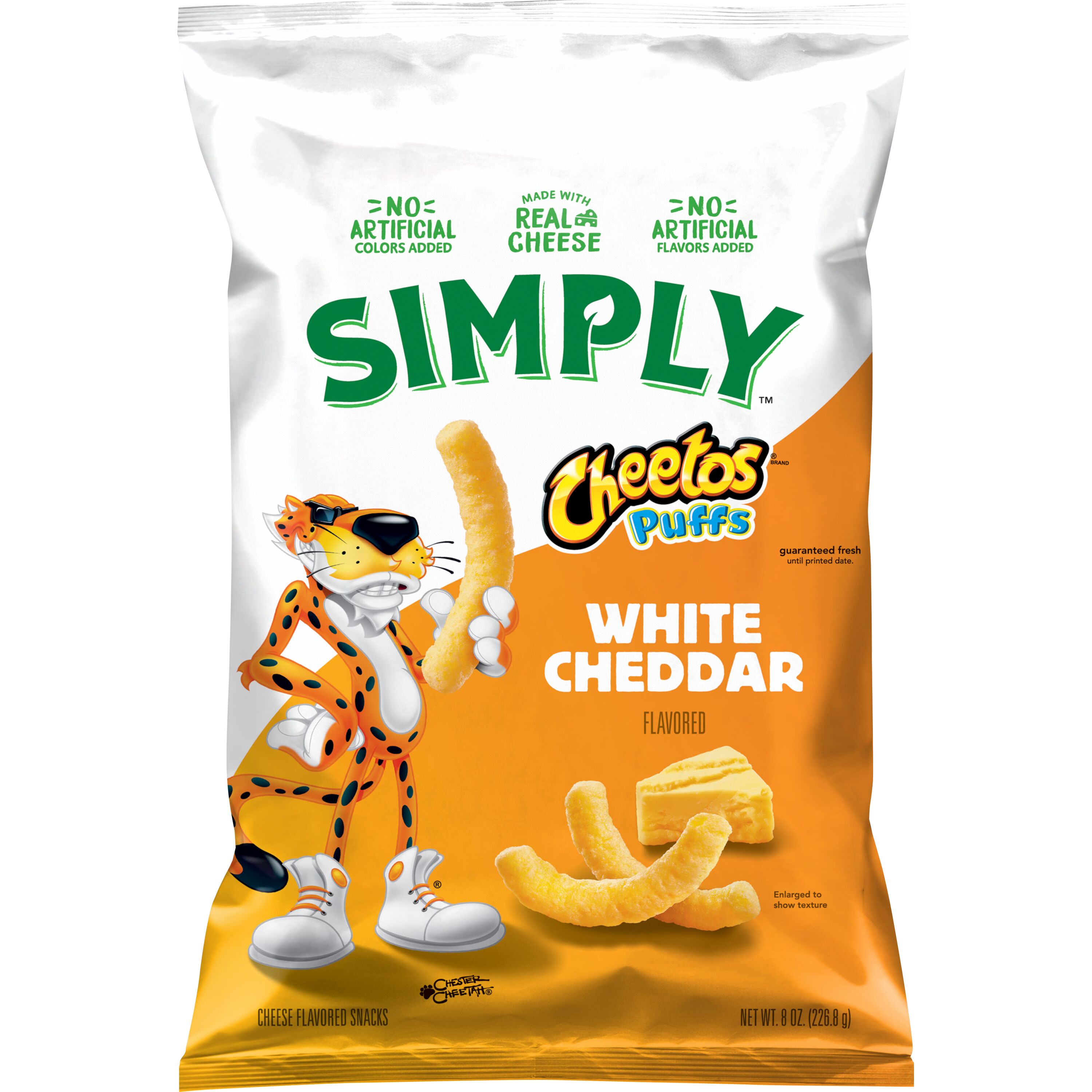 Simply Cheetos Puffs Cheese Flavored Snacks, White Cheddar, 8 Ounce Bag