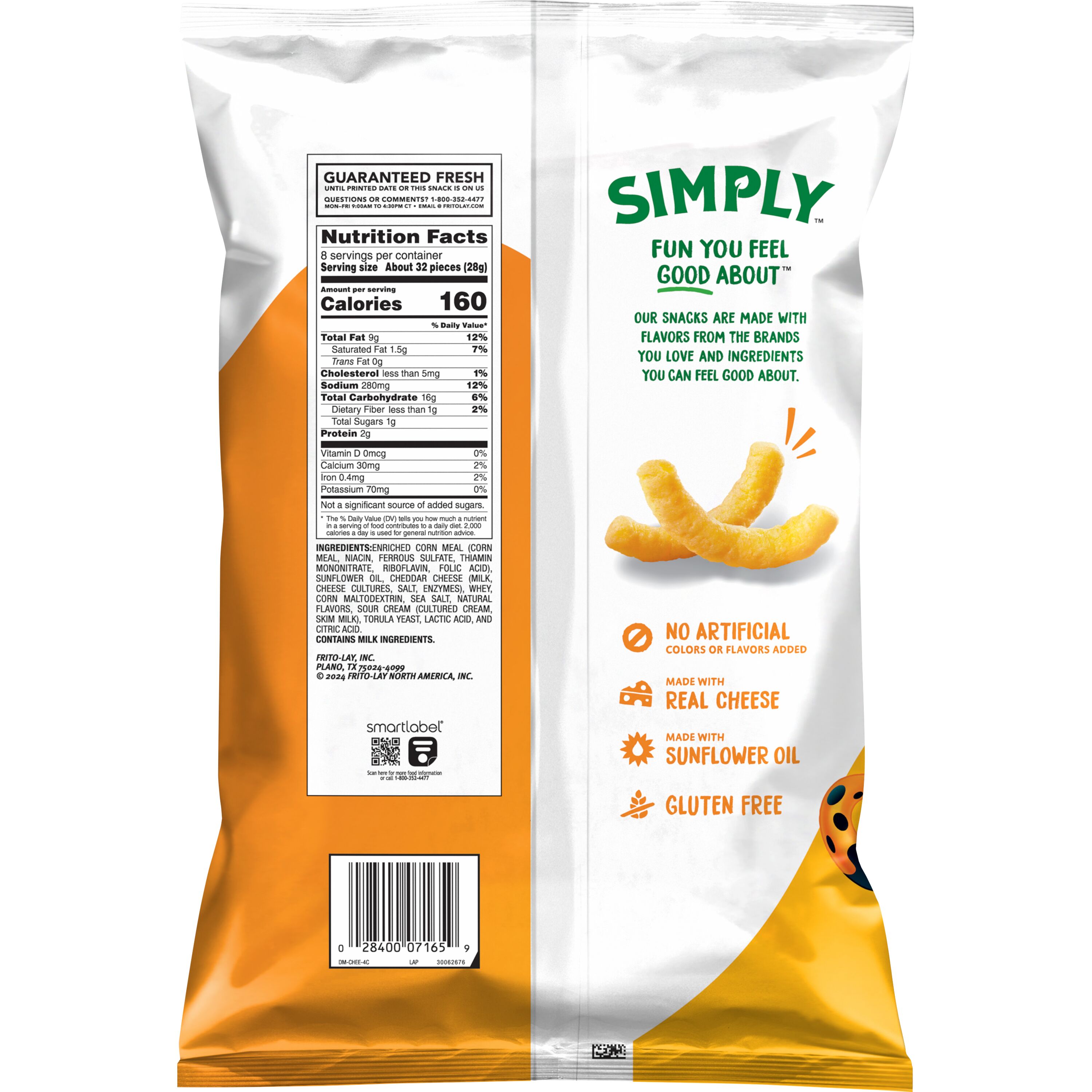 Simply Cheetos Puffs Cheese Flavored Snacks, White Cheddar, 8 Ounce Bag thumbnail 2