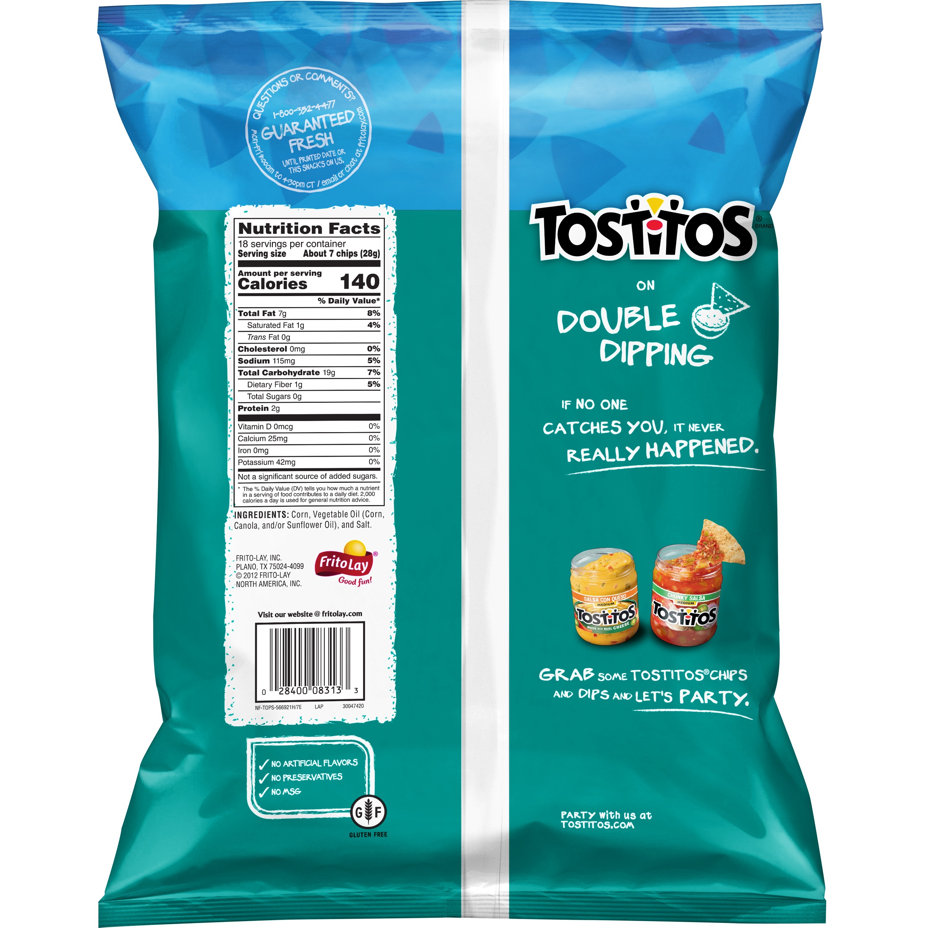 Tostitos Original Restaurant Style Tortilla Chips, Party Size, 18 oz Bag thumbnail 2