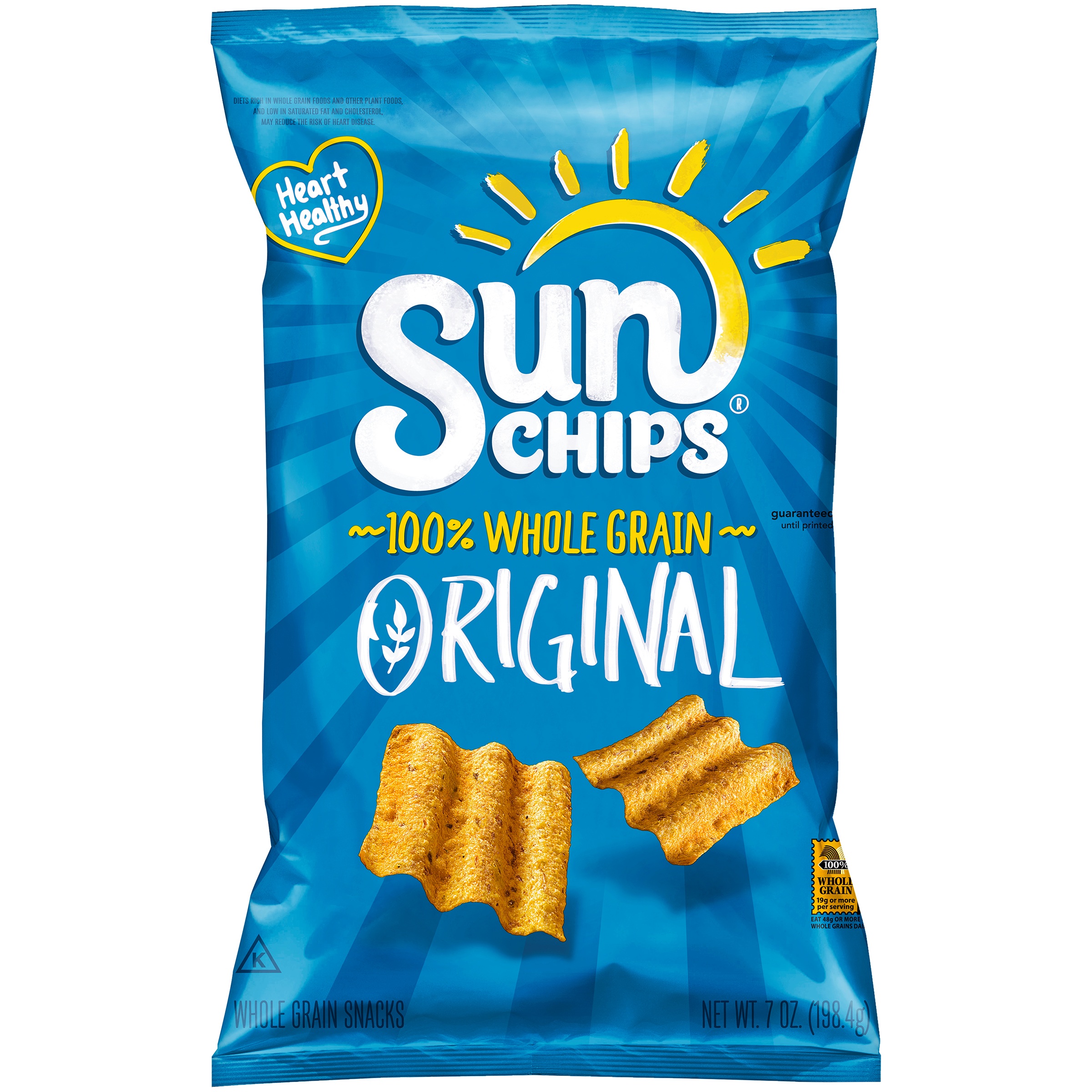 SunChips Original Flavor Whole Grain Snack Chips, 7 Ounce Bag