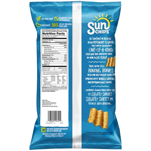 SunChips Original Flavor Whole Grain Snack Chips, 7 Ounce Bag thumbnail 2