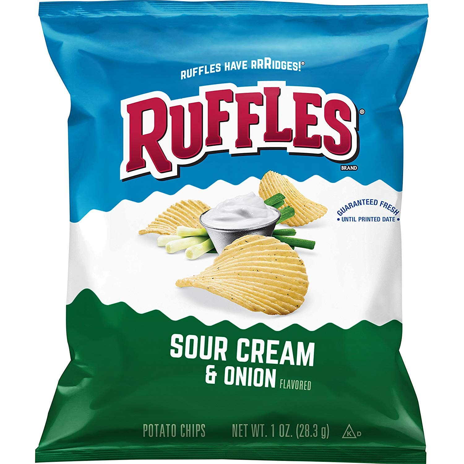 Ruffles Potato Chips Original, Sour Cream, and Cheddar Flavors, Variety Pack Snack Chips, 1 oz Bags, 40 Count Multipack thumbnail 3