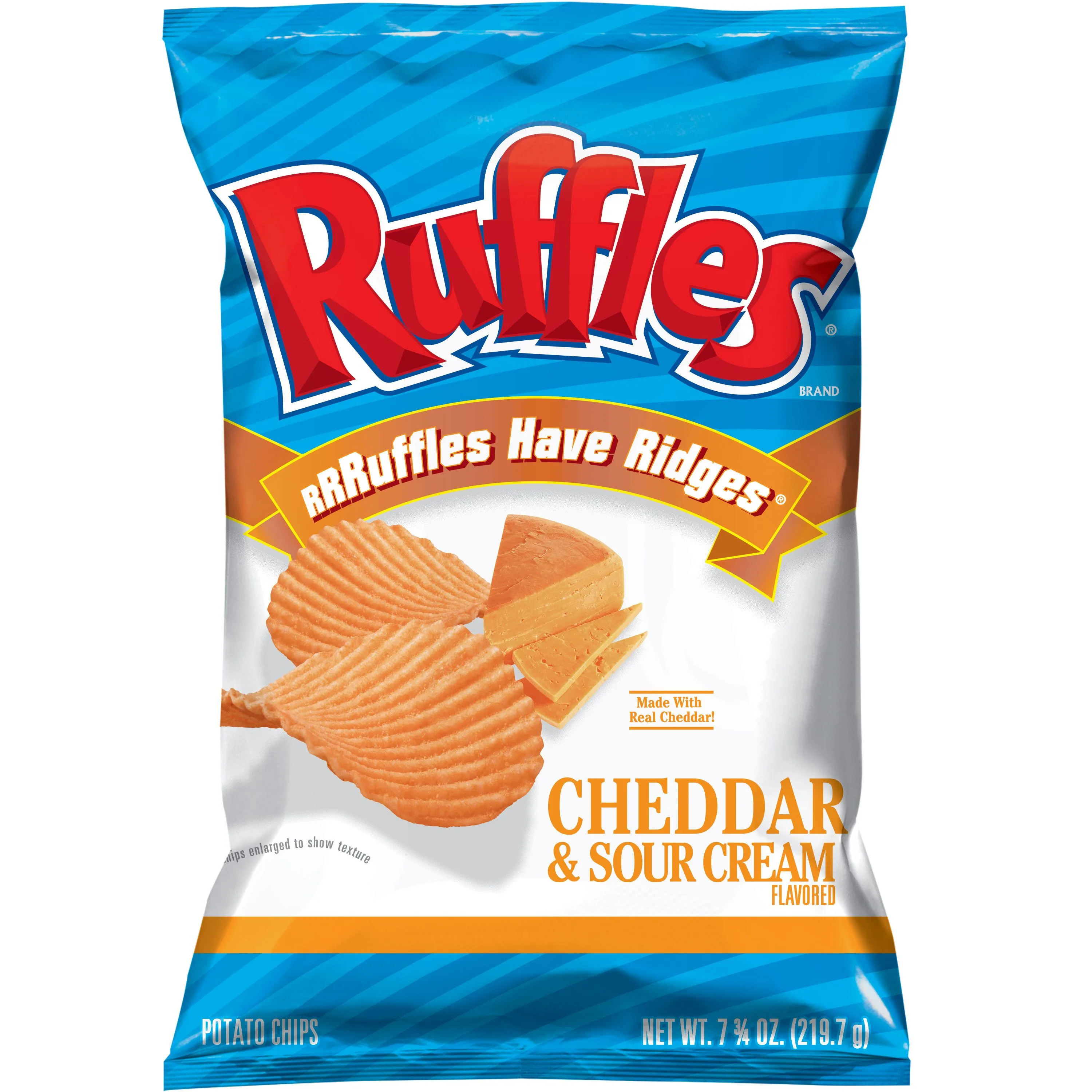 Ruffles Cheddar & Sour Cream Potato Chips, 7.75 oz Bag