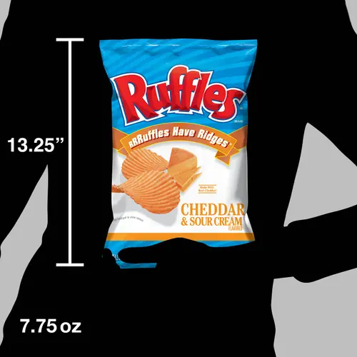 Ruffles Cheddar & Sour Cream Potato Chips, 7.75 oz Bag thumbnail 3