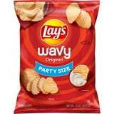 Lay's Wavy Original Potato Chips, Party Size, 13 oz Bag
