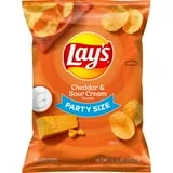 Lay's Cheddar & Sour Cream Flavored Potato Chips, Party Size, 12.5 oz Bag