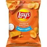 Lay's Cheddar & Sour Cream Flavored Potato Chips, Party Size, 12.5 oz Bag