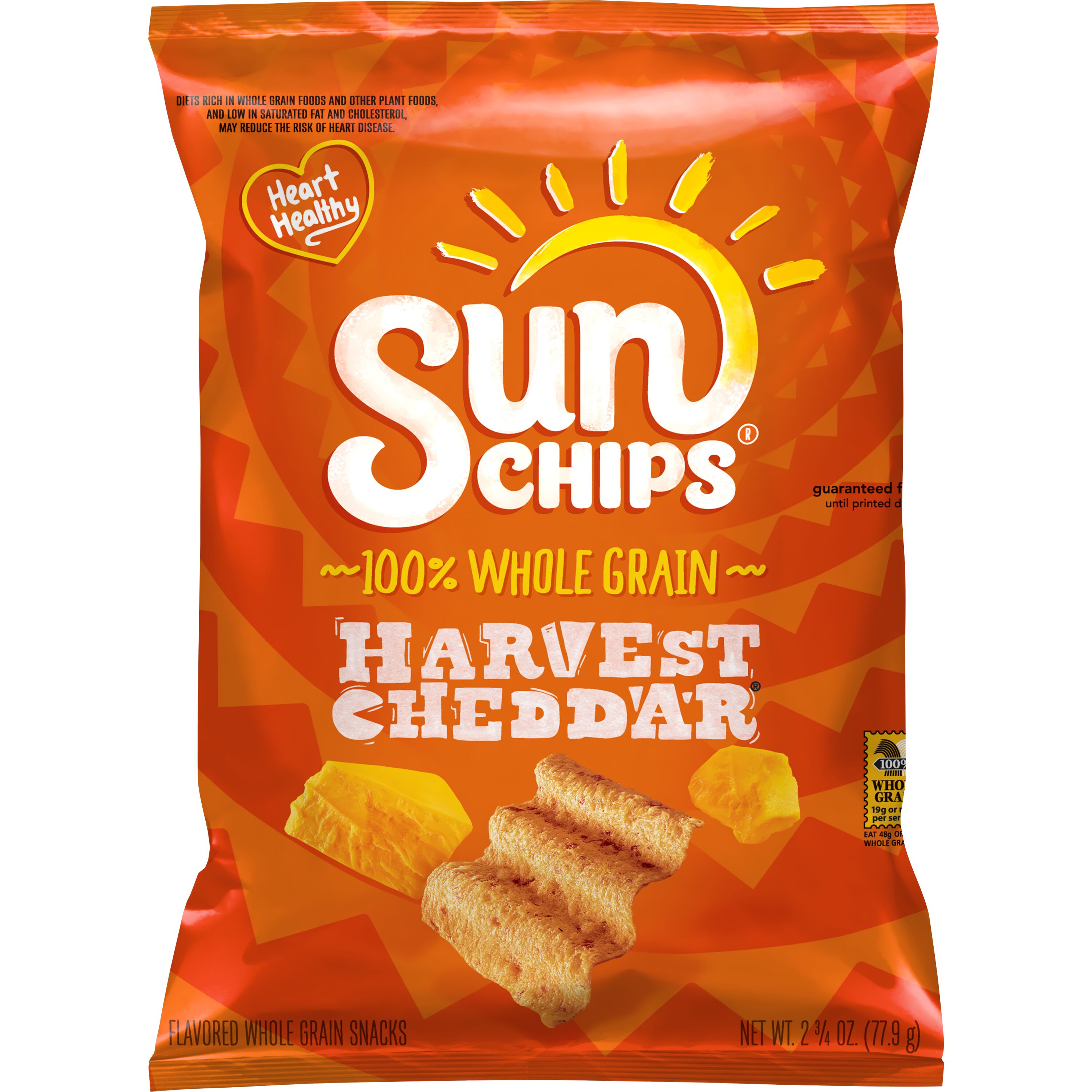 SunChips Harvest Cheddar Flavored Whole Grain Snack Chips, 2.75 oz Bag thumbnail 2