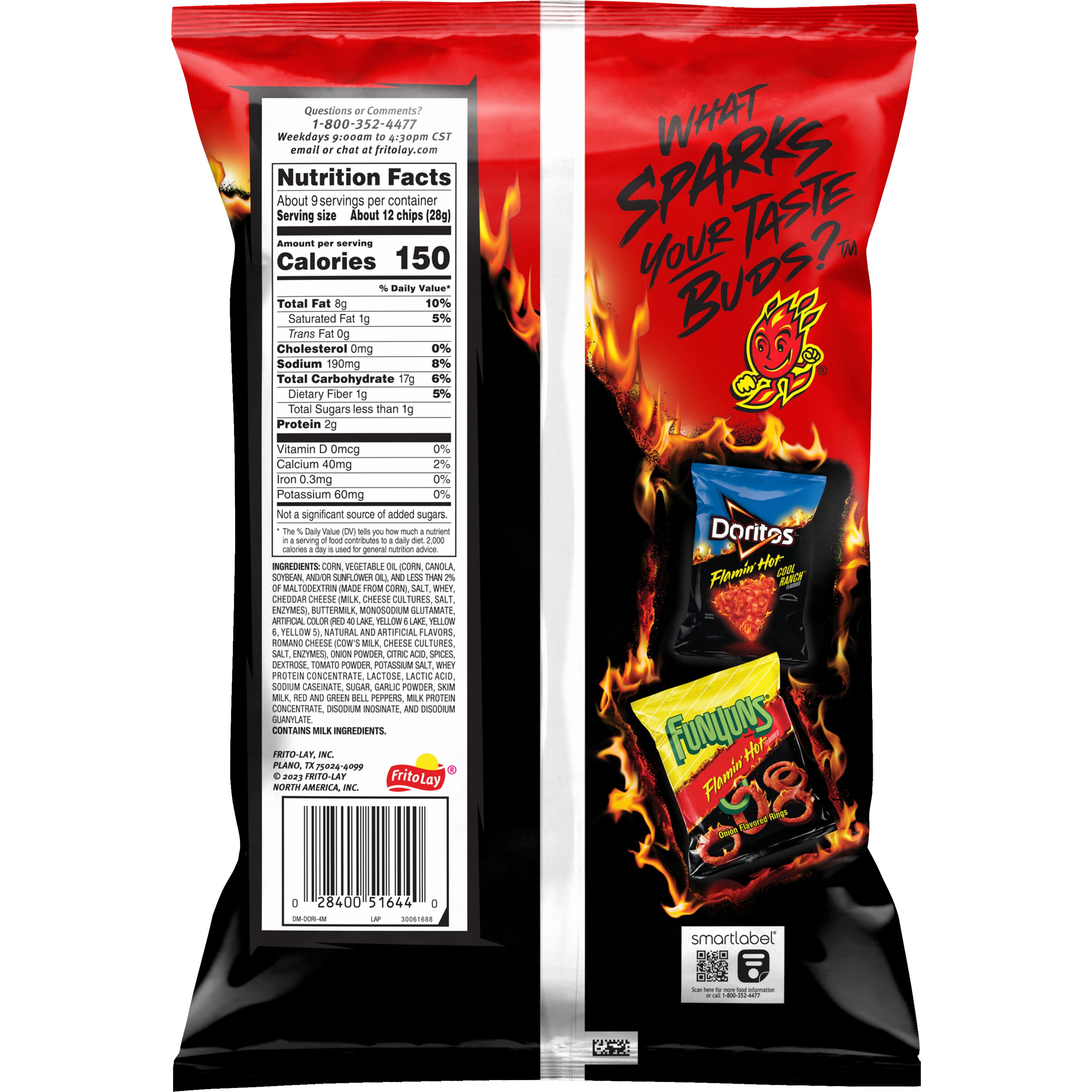 Doritos Flamin' Hot Nacho Flavored Tortilla Chips, 9.25 Ounce Bag thumbnail 2