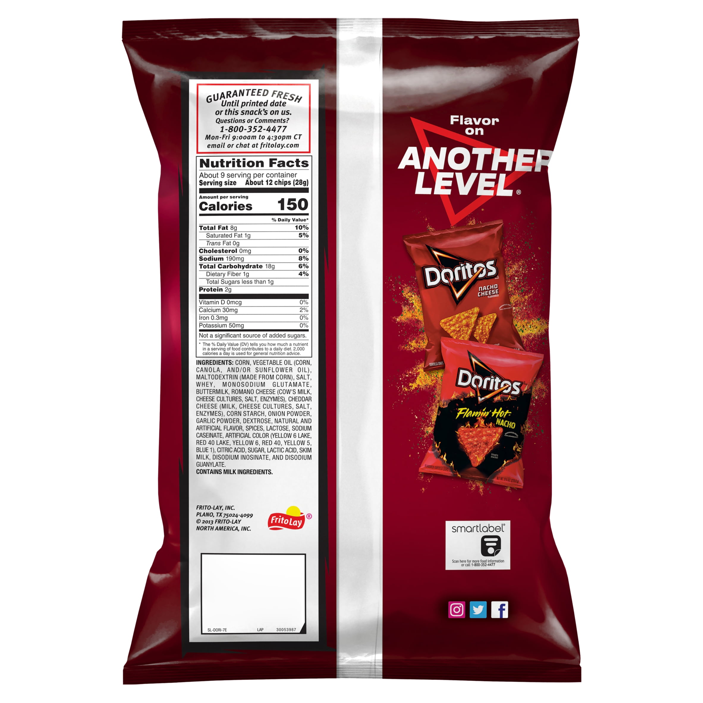 Doritos Spicy Nacho Flavored Tortilla Chips, 9.25 oz Bag thumbnail 2