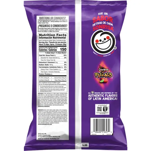 Doritos Tortilla Chips Flamas Flavored Snack Chips, 9.25 Ounce Bag thumbnail 2