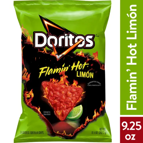 Doritos Flamin' Hot Limon Flavored Tortilla Chips, 9.25 oz Bag thumbnail 2
