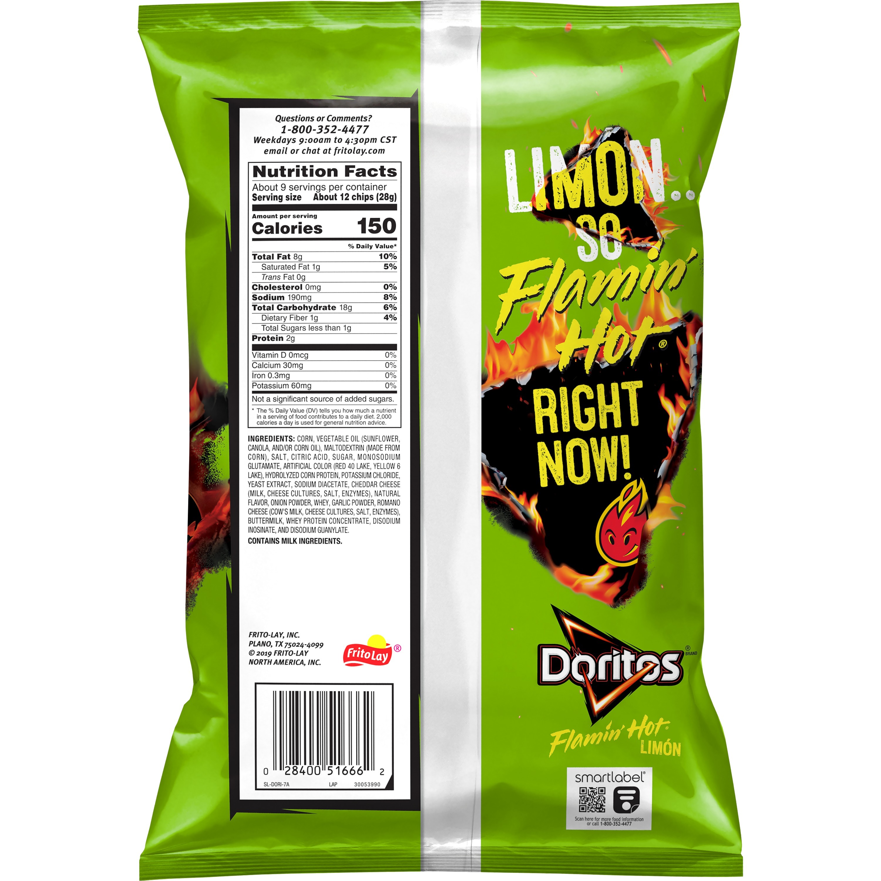 Doritos Flamin' Hot Limon Flavored Tortilla Chips, 9.25 oz Bag thumbnail 4