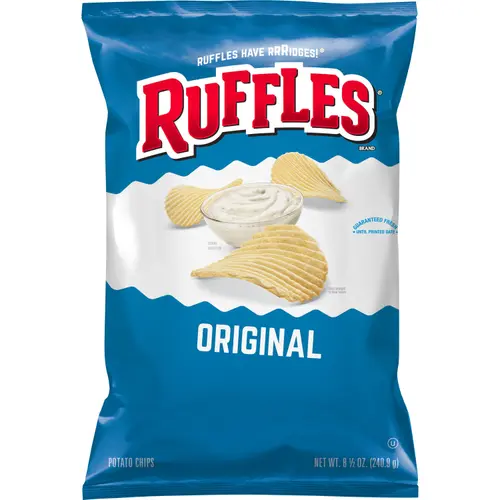 Ruffles Potato Chips Original Snack Chips, 8.5 Ounce Bag