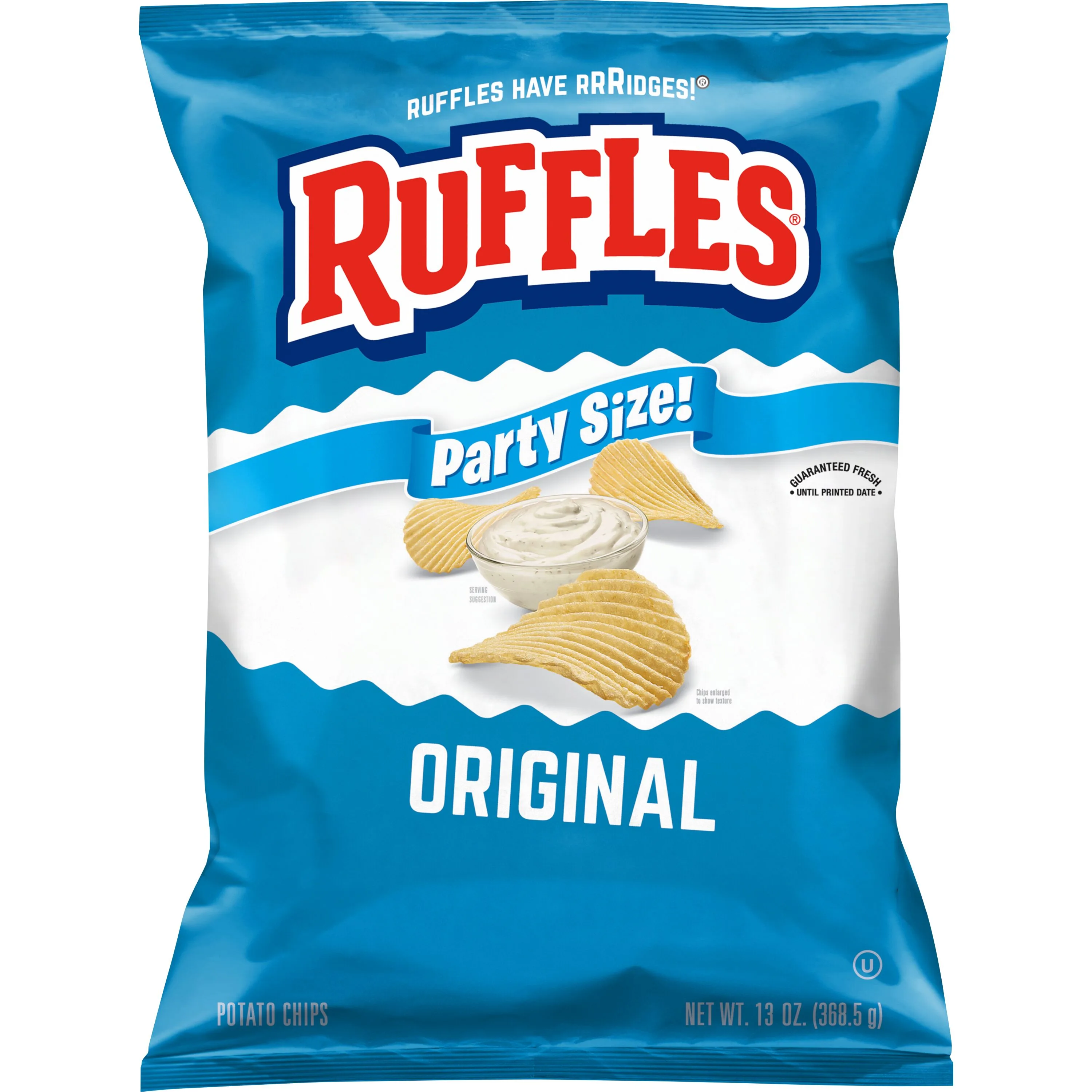 Ruffles Original Flavor Potato Snack Chips,Party Size, 13 Ounce Bag