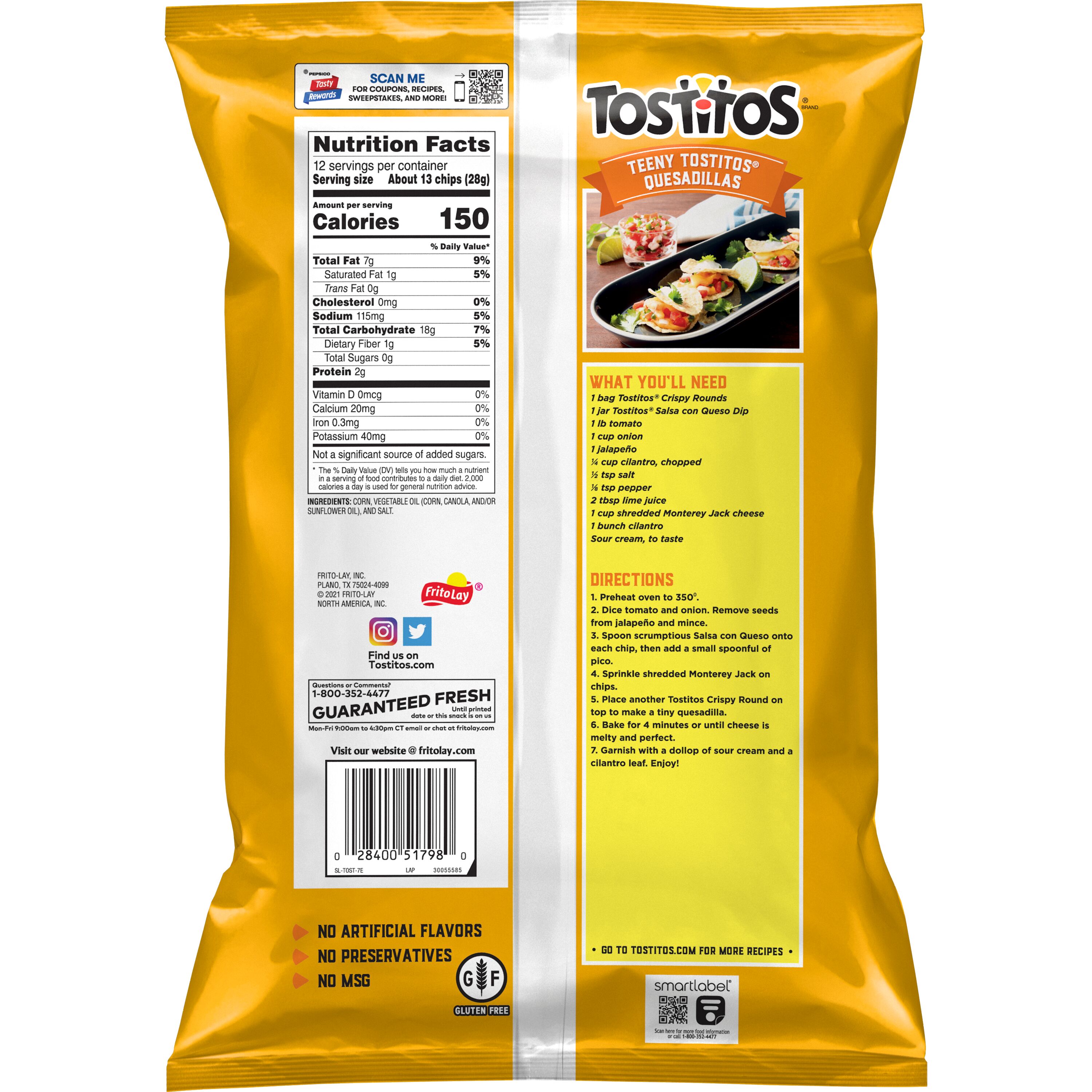 Tostitos Tortilla Chips Crispy Rounds, 12 oz Bag thumbnail 2