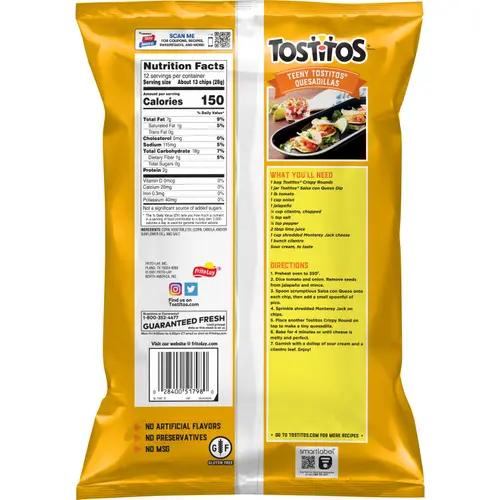 Tostitos Tortilla Chips Crispy Rounds, 12 oz Bag thumbnail 2