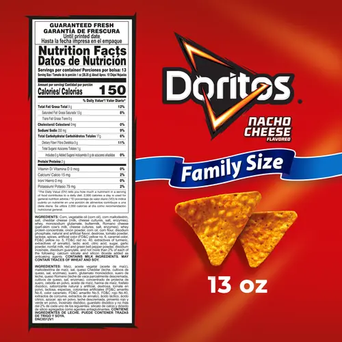 Doritos Nacho Cheese Flavored Tortilla Chips Snacks Chips 13oz thumbnail 4