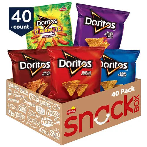 Doritos Tortilla Chips Variety Pack Snack Chips, 40 Count