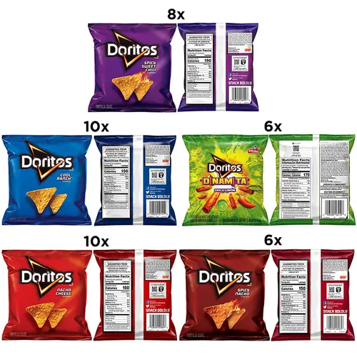 Doritos Tortilla Chips Variety Pack Snack Chips, 40 Count thumbnail 2