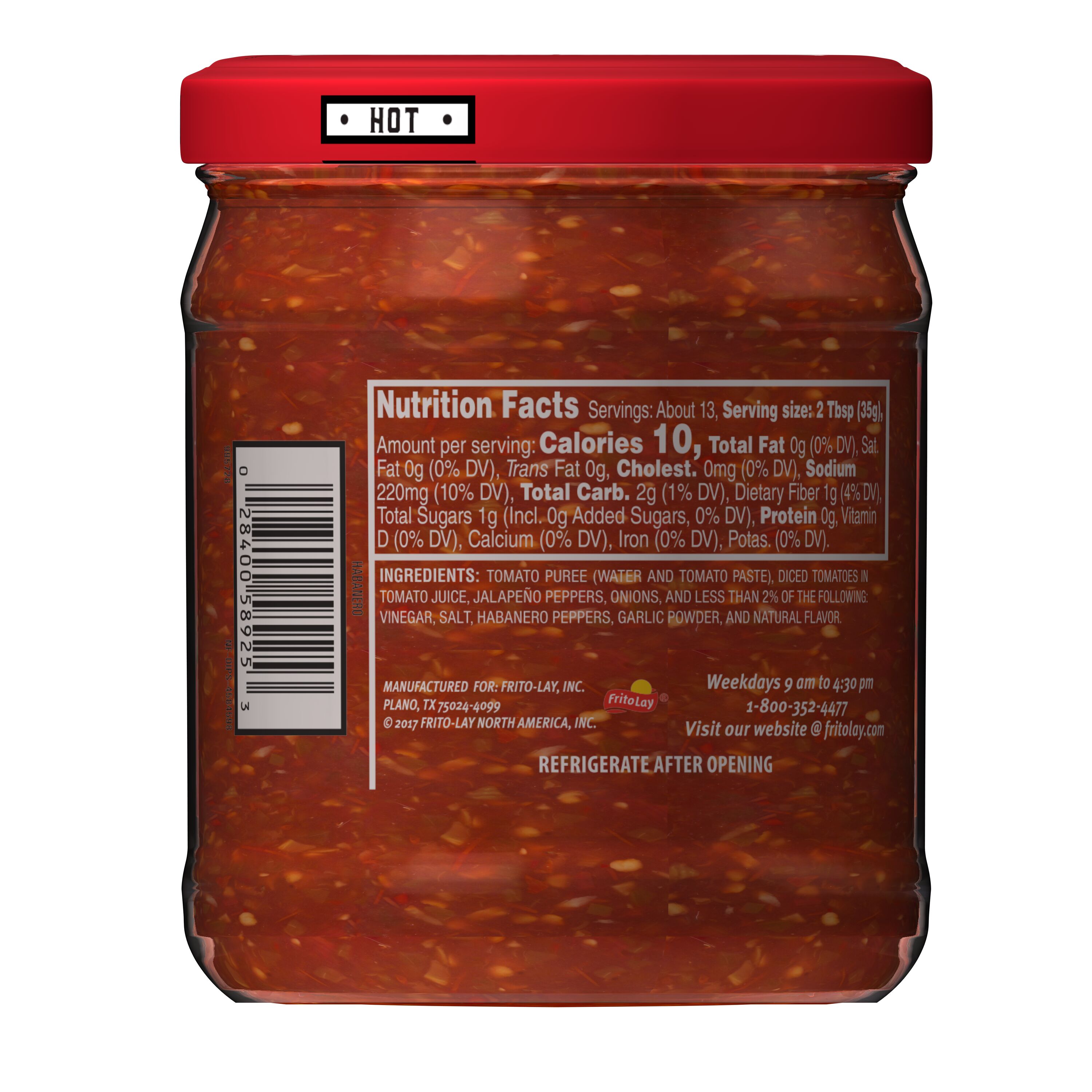 Tostitos Chunky Habanero Salsa, 15.5 oz Jar, Single Pack thumbnail 2