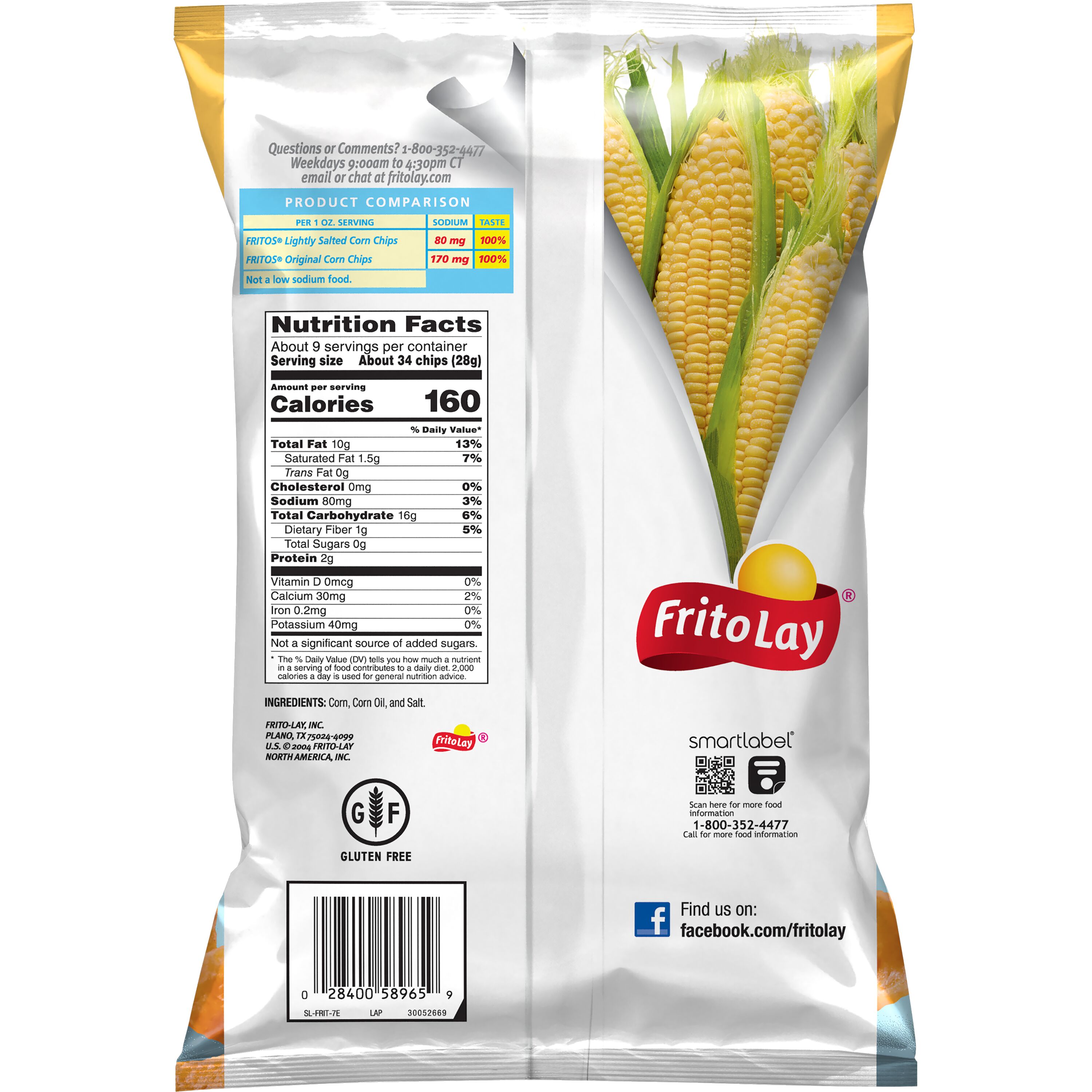 Fritos Lightly Salted Corn Chips, 9.25 oz Bag thumbnail 2