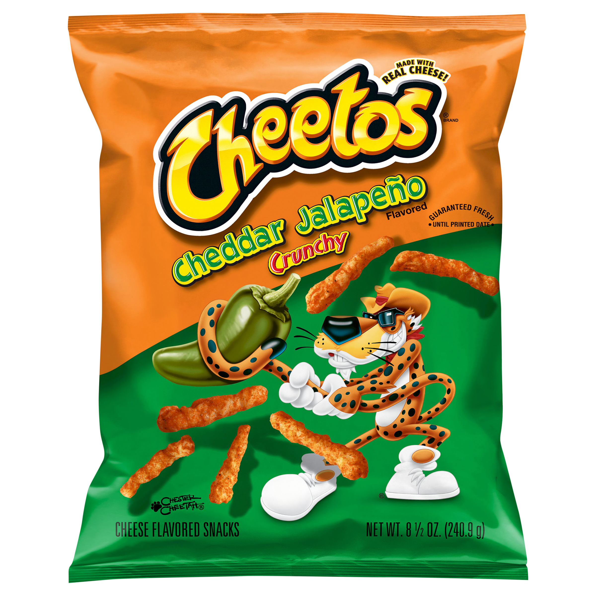 Cheetos Crunchy Cheddar Jalapeno Cheese Puff Chips, 8.5oz Bag thumbnail 2