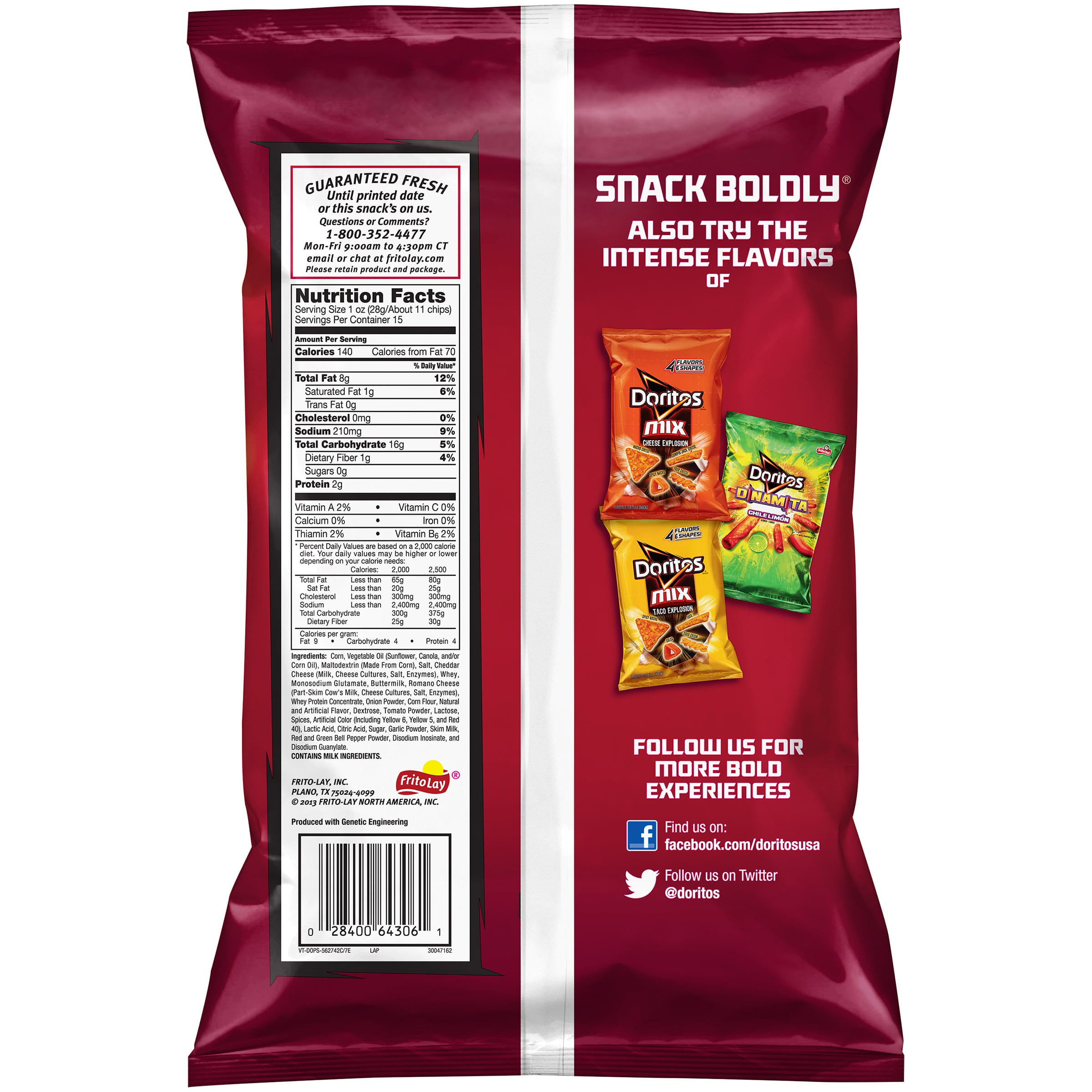 Doritos NÐ°cho Cheese Flavored Tortilla Chips Party Size!, 15 oz thumbnail 3