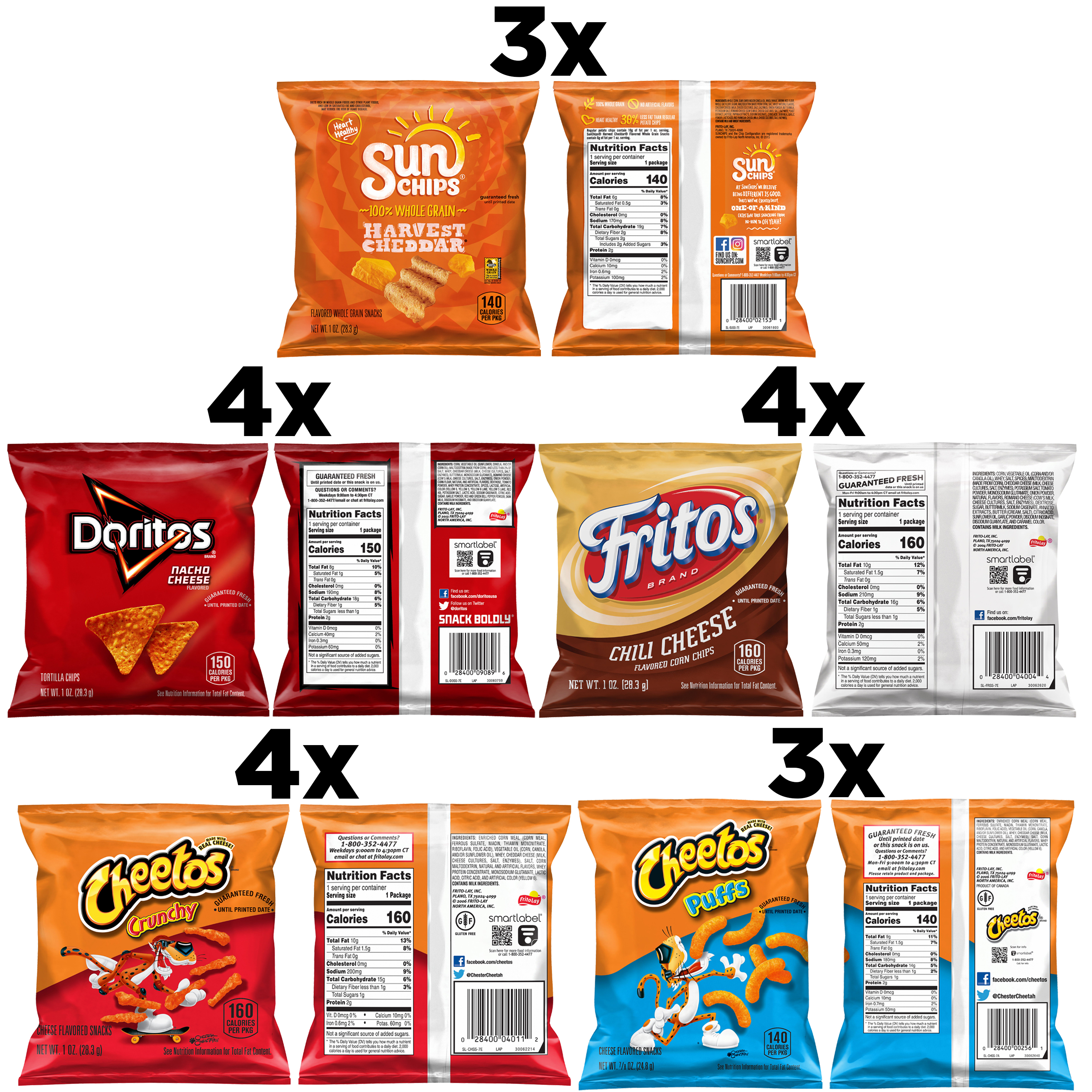 Frito-Lay Cheesy Snack Chips Variety Pack, 18 Count Multipack Box thumbnail 2