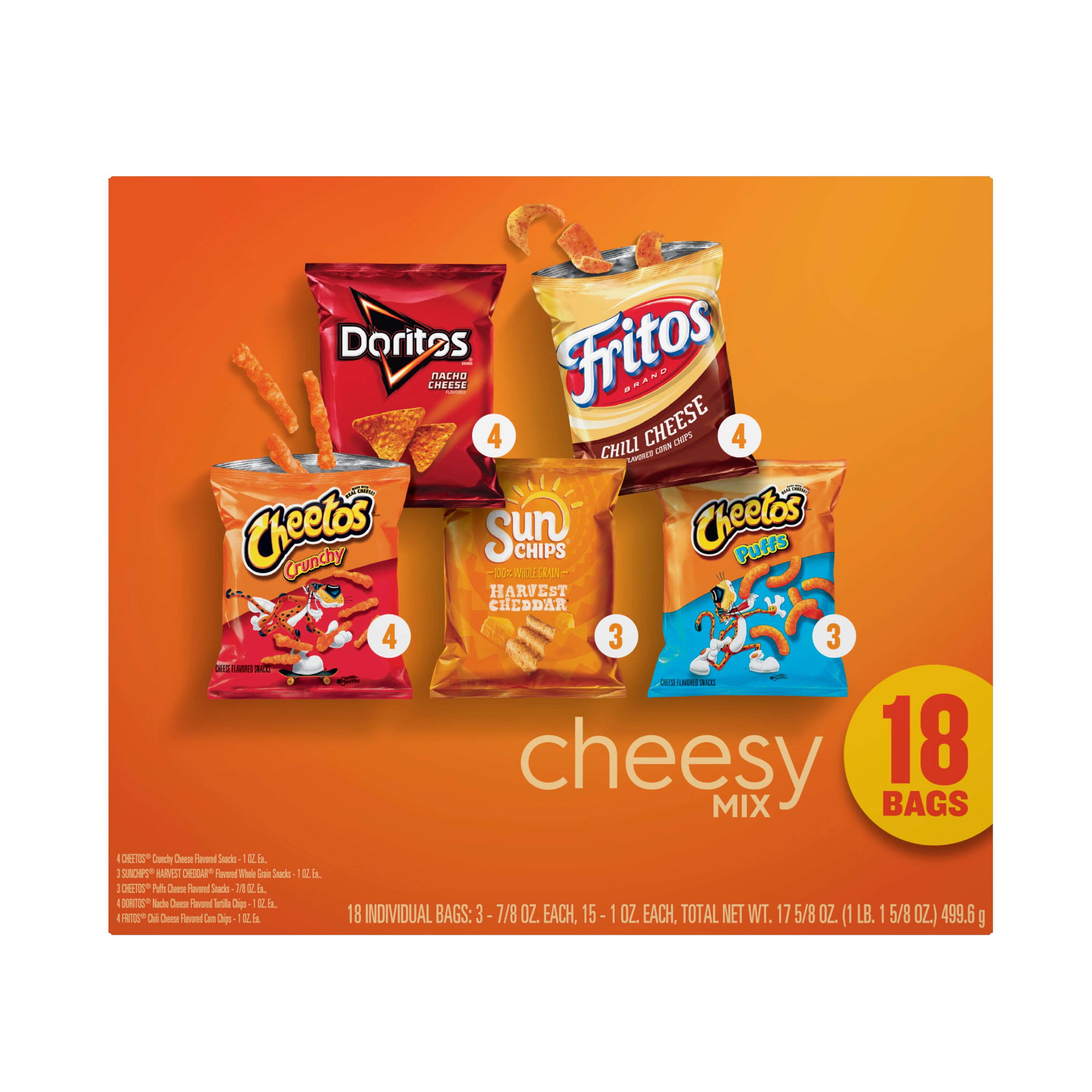 Frito-Lay Cheesy Snack Chips Variety Pack, 18 Count Multipack Box thumbnail 3