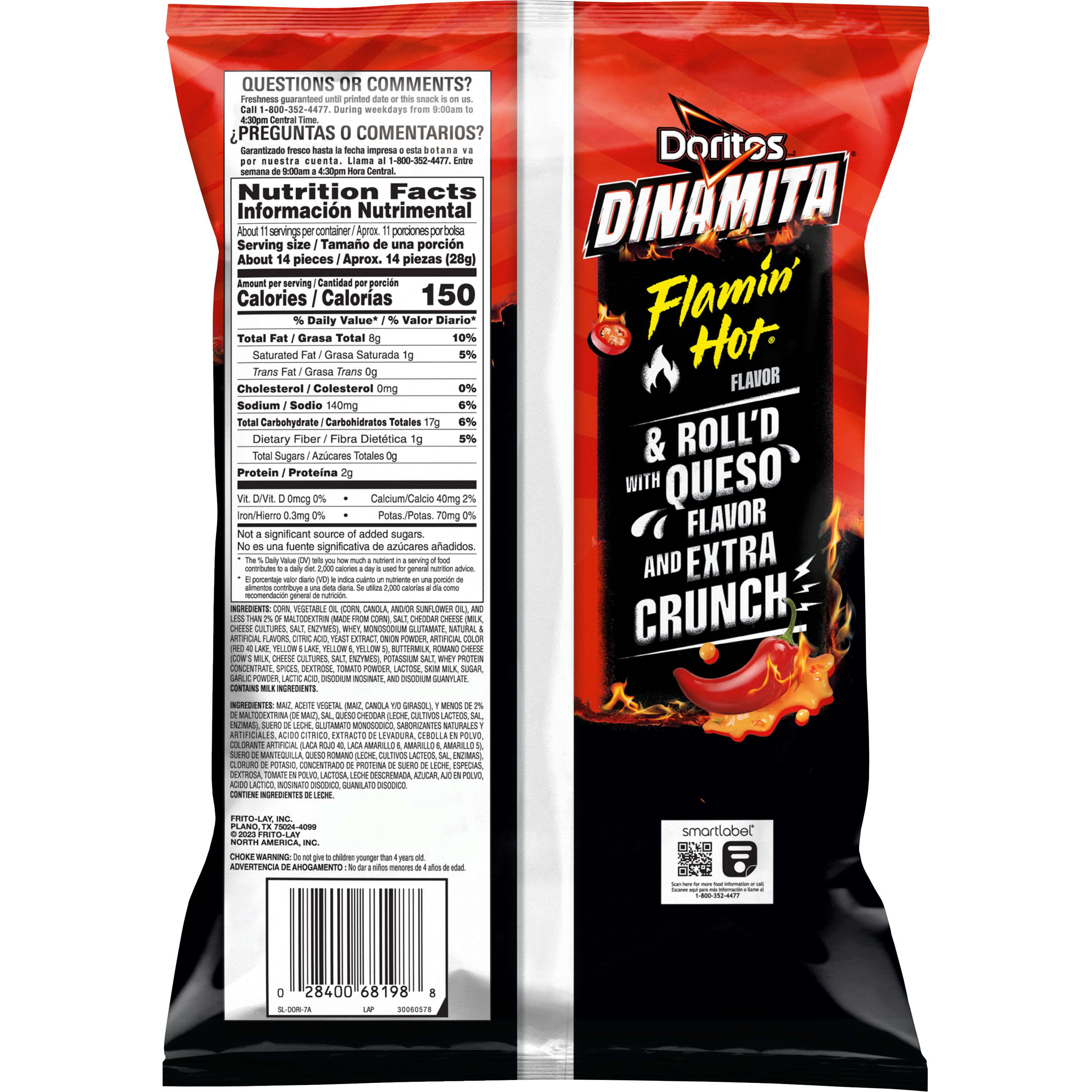 Doritos Dinamita Flamin Hot Queso, 10.75 oz Bag, Single Pack (Packaging may vary) thumbnail 2