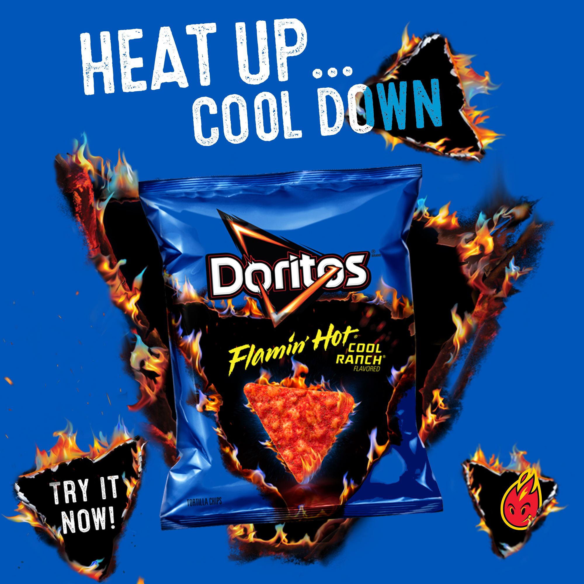 Doritos Flamin' Hot Cool Ranch Flavored Tortilla Chips, 9.25 oz Bag thumbnail 4