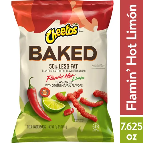 Cheetos Baked Flamin' Hot Limon Flavored Snack Chips, 7.6 Ounce Bag thumbnail 2