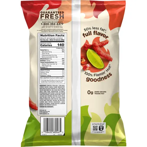 Cheetos Baked Flamin' Hot Limon Flavored Snack Chips, 7.6 Ounce Bag thumbnail 4
