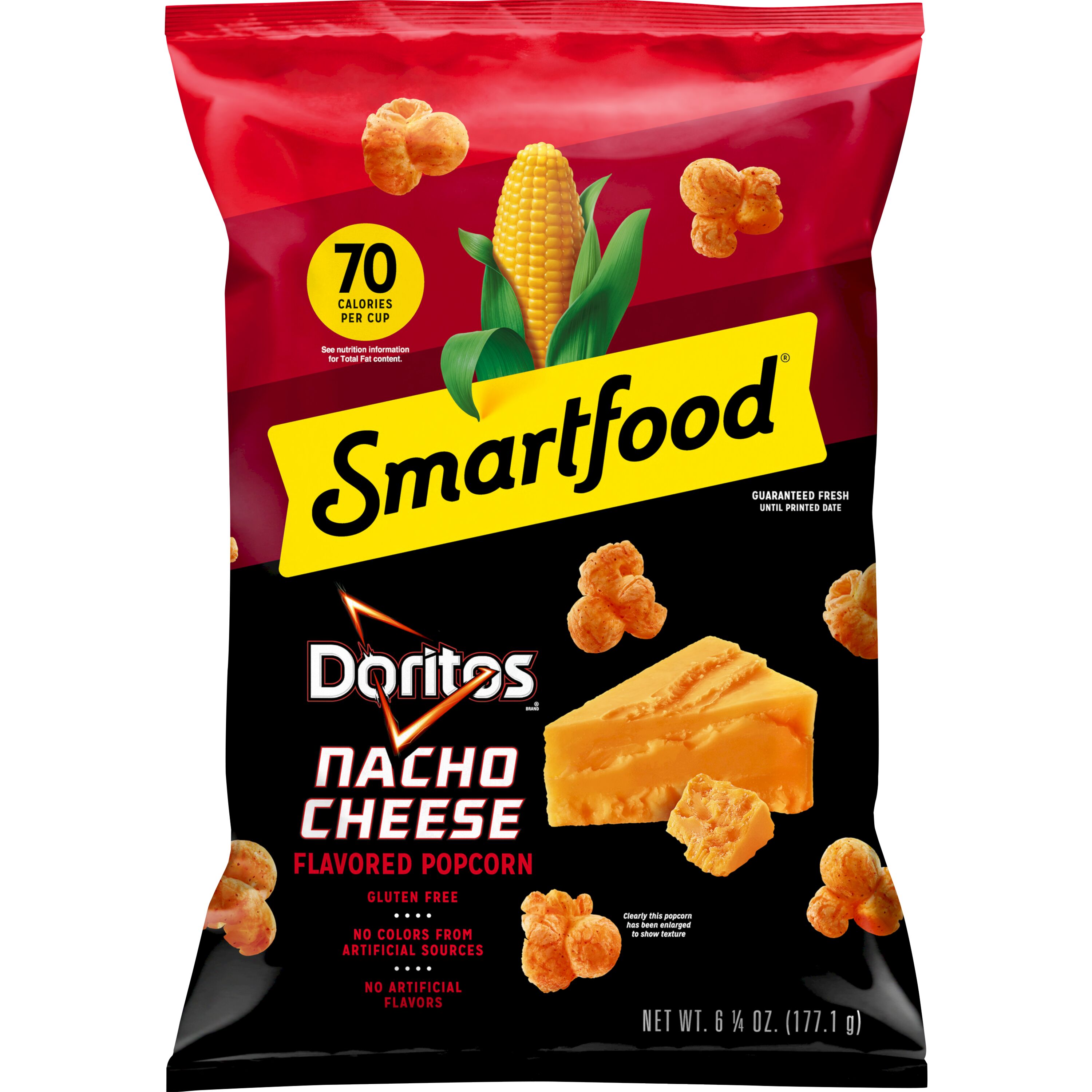 Smartfood Popcorn Doritos Nacho Cheese Flavored 6 1/4 Oz, Bag