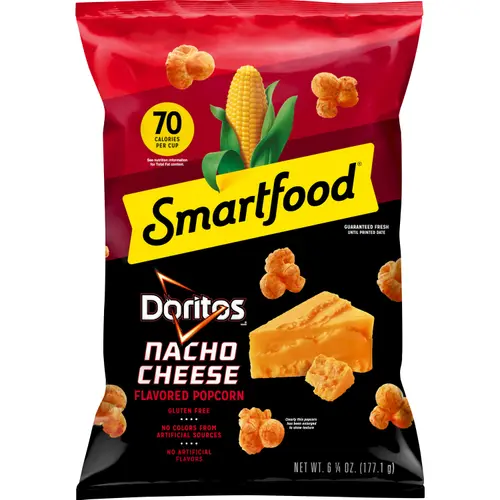 Smartfood Popcorn Doritos Nacho Cheese Flavored 6 1/4 Oz, Bag
