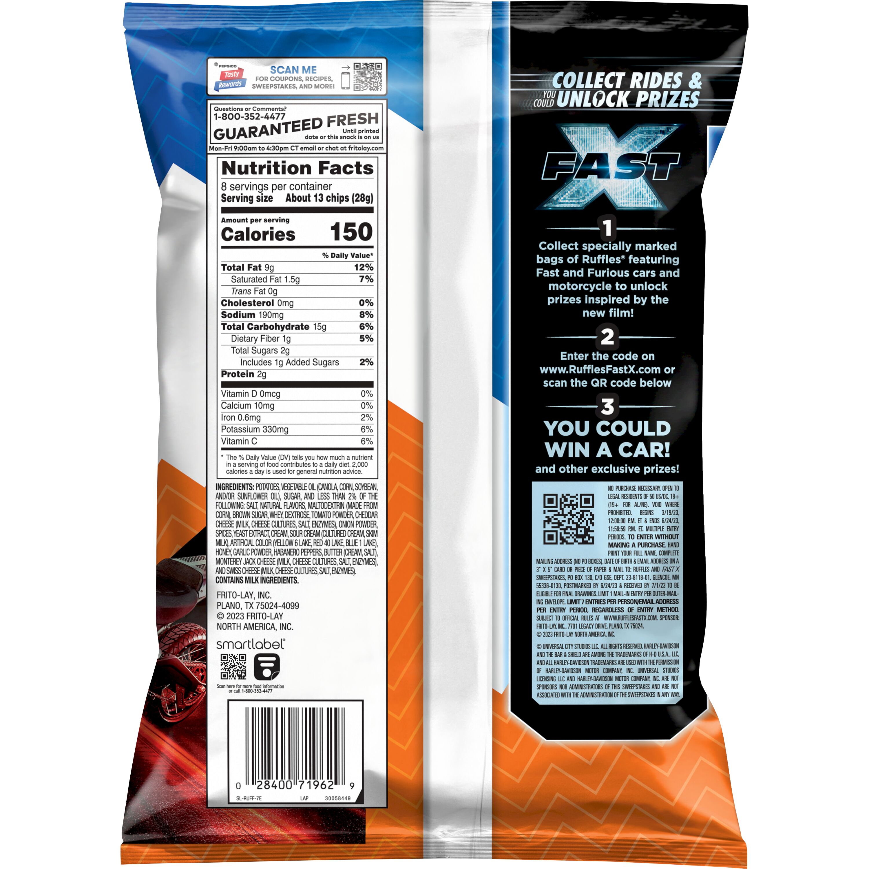 Ruffles Honey Habanero Limited Edition Flavor Potato Snack Chips, 8 Ounce Bag thumbnail 2