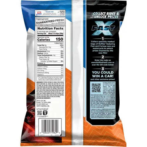 Ruffles Honey Habanero Limited Edition Flavor Potato Snack Chips, 8 Ounce Bag thumbnail 2