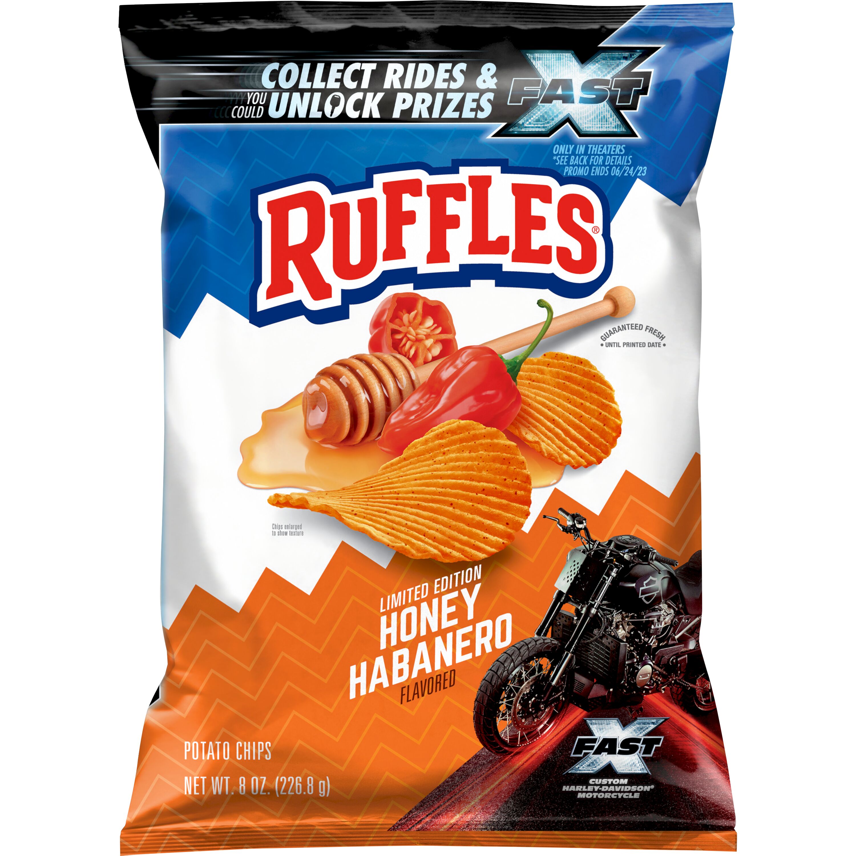 Ruffles Honey Habanero Limited Edition Flavor Potato Snack Chips, 8 Ounce Bag thumbnail 3