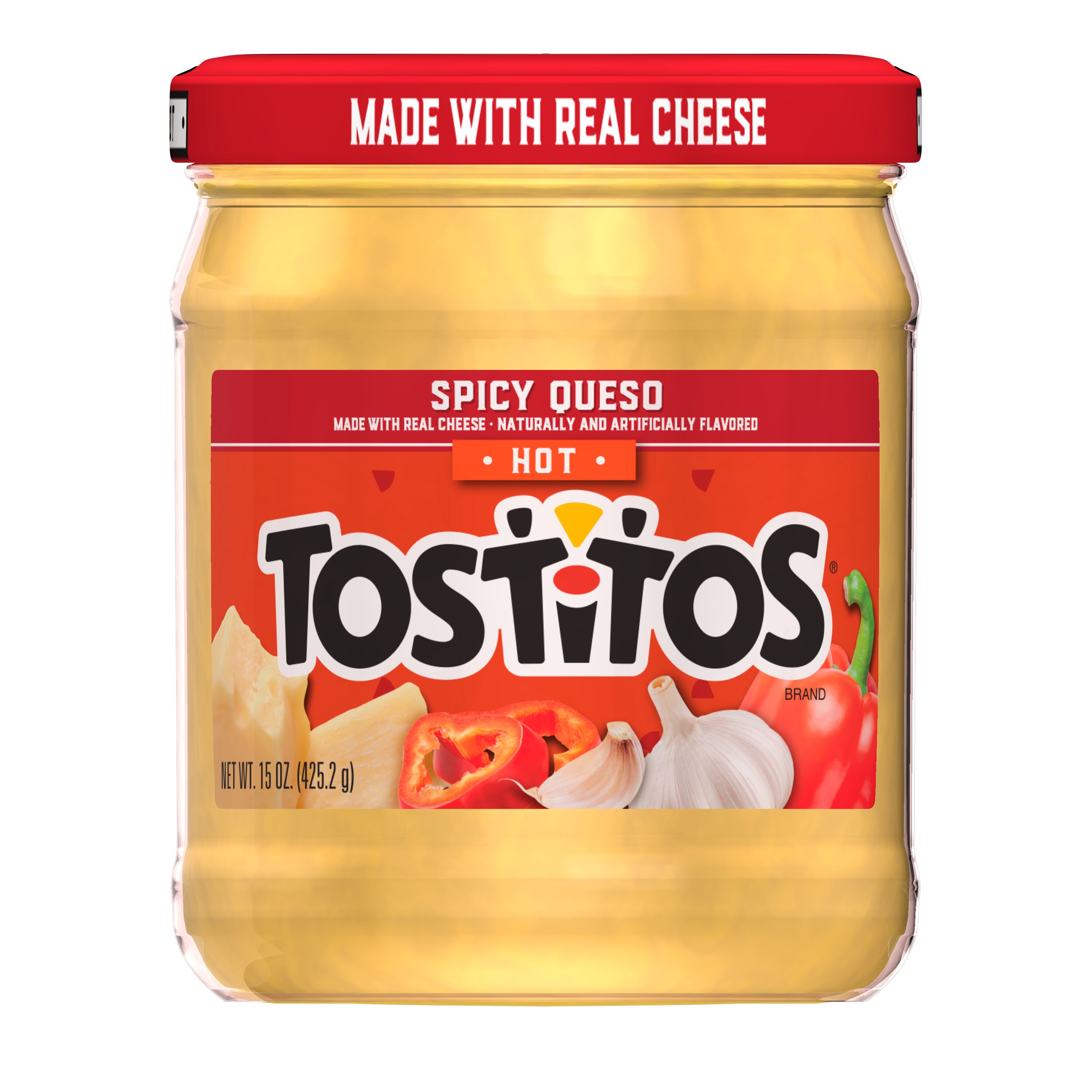 Tostitos Hot Spicy Queso Dip, 15 oz Jar