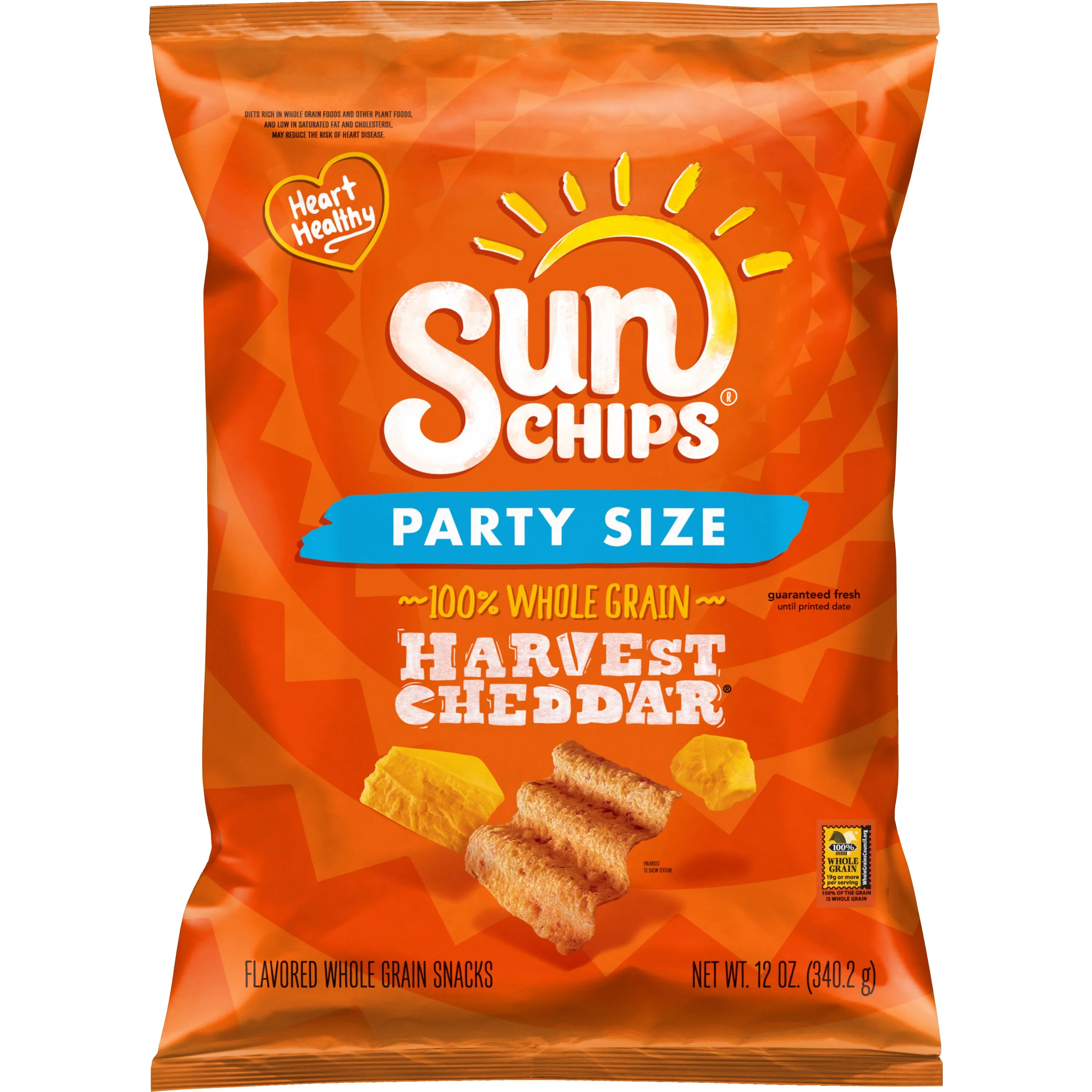 SunChips Flavored Whole Grain Snacks Harvest Cheddar Flavored, 12 oz Bag