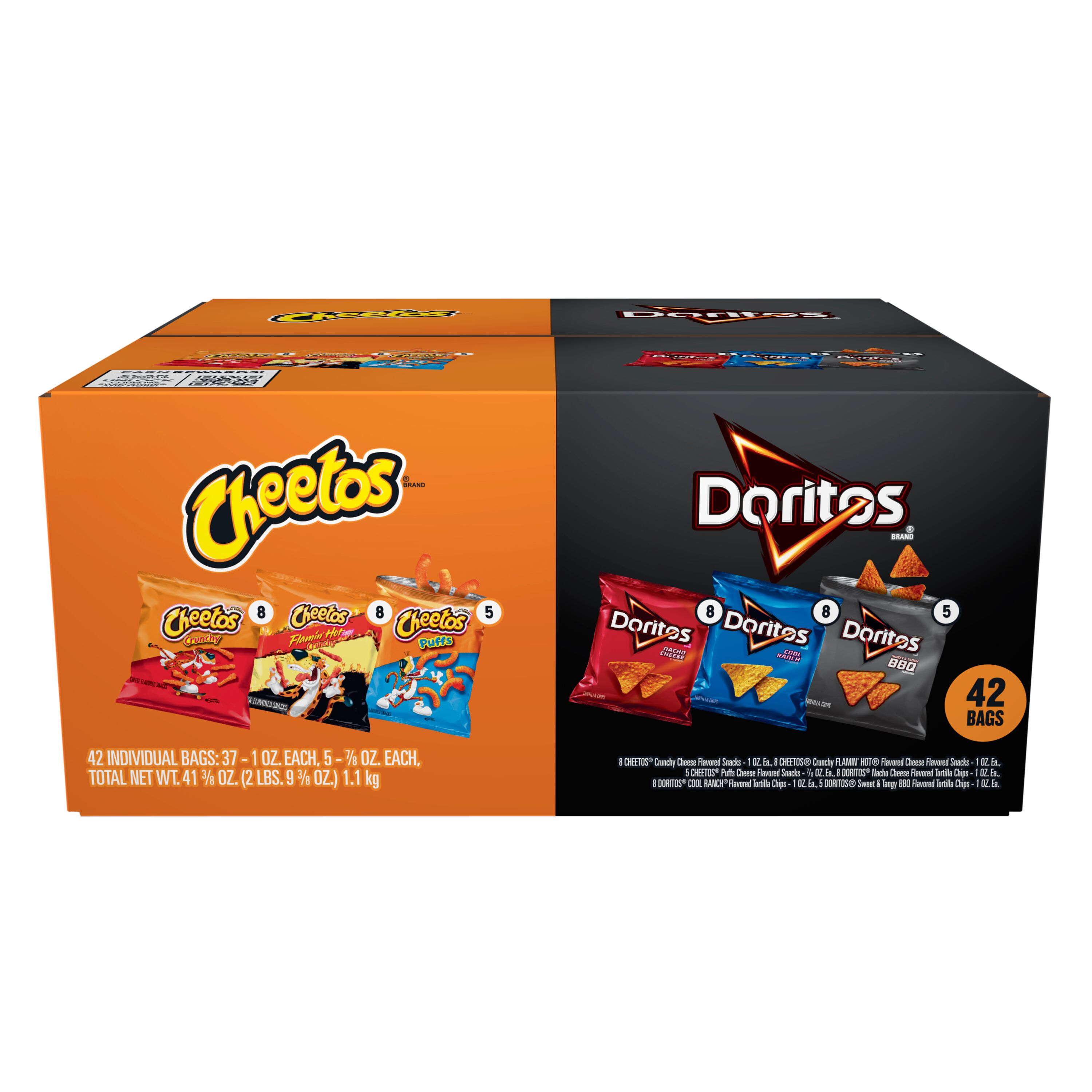 Frito-Lay Doritos & Cheetos Mix Variety Pack Snack Chips Multipack 42 Count