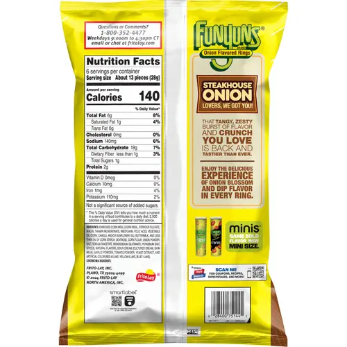 Funyuns Steakhouse Onion Flavored Rings, 6 oz Bag thumbnail 2