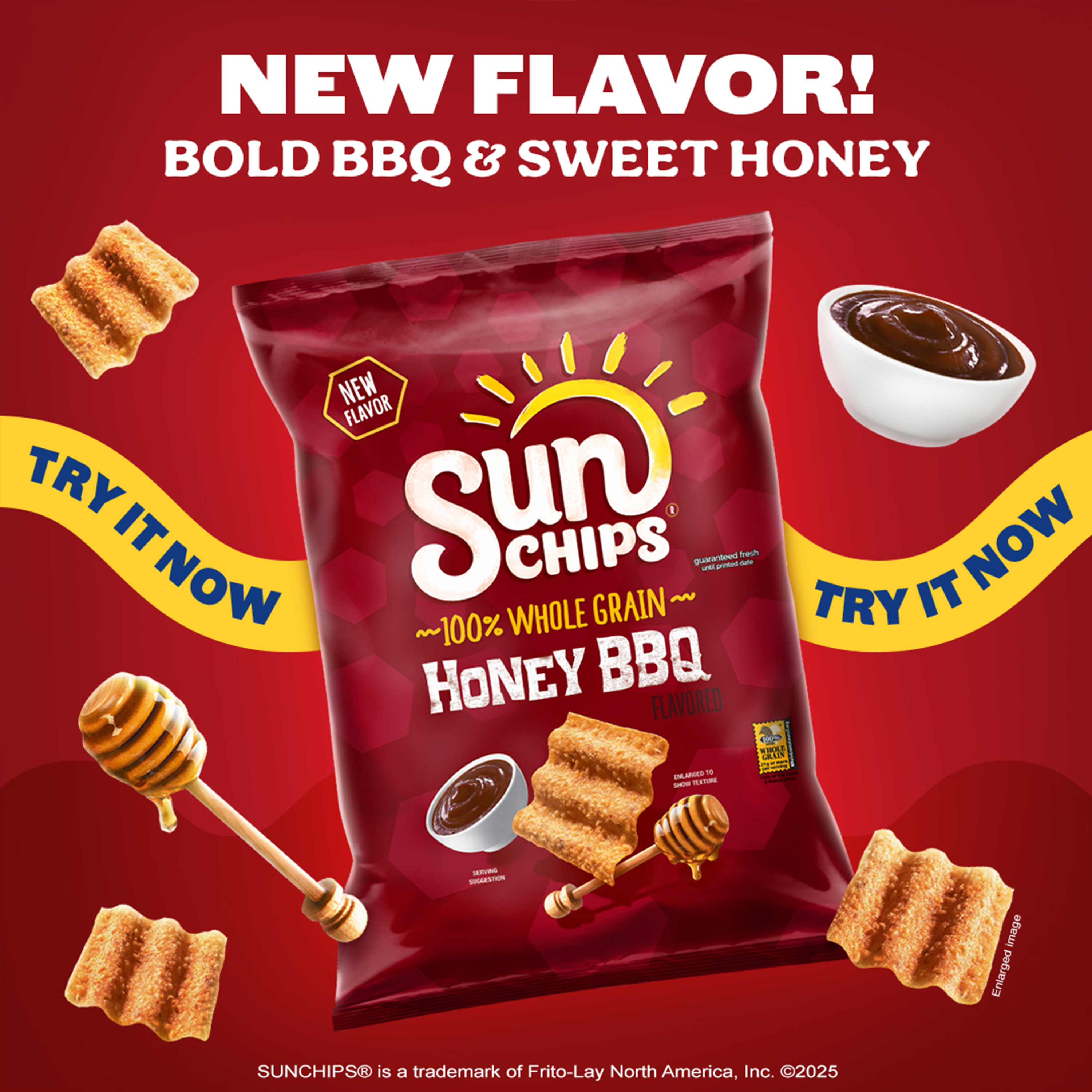 SunChips Whole Grain Snack Chips, Honey BBQ,  7 oz Bag thumbnail 3