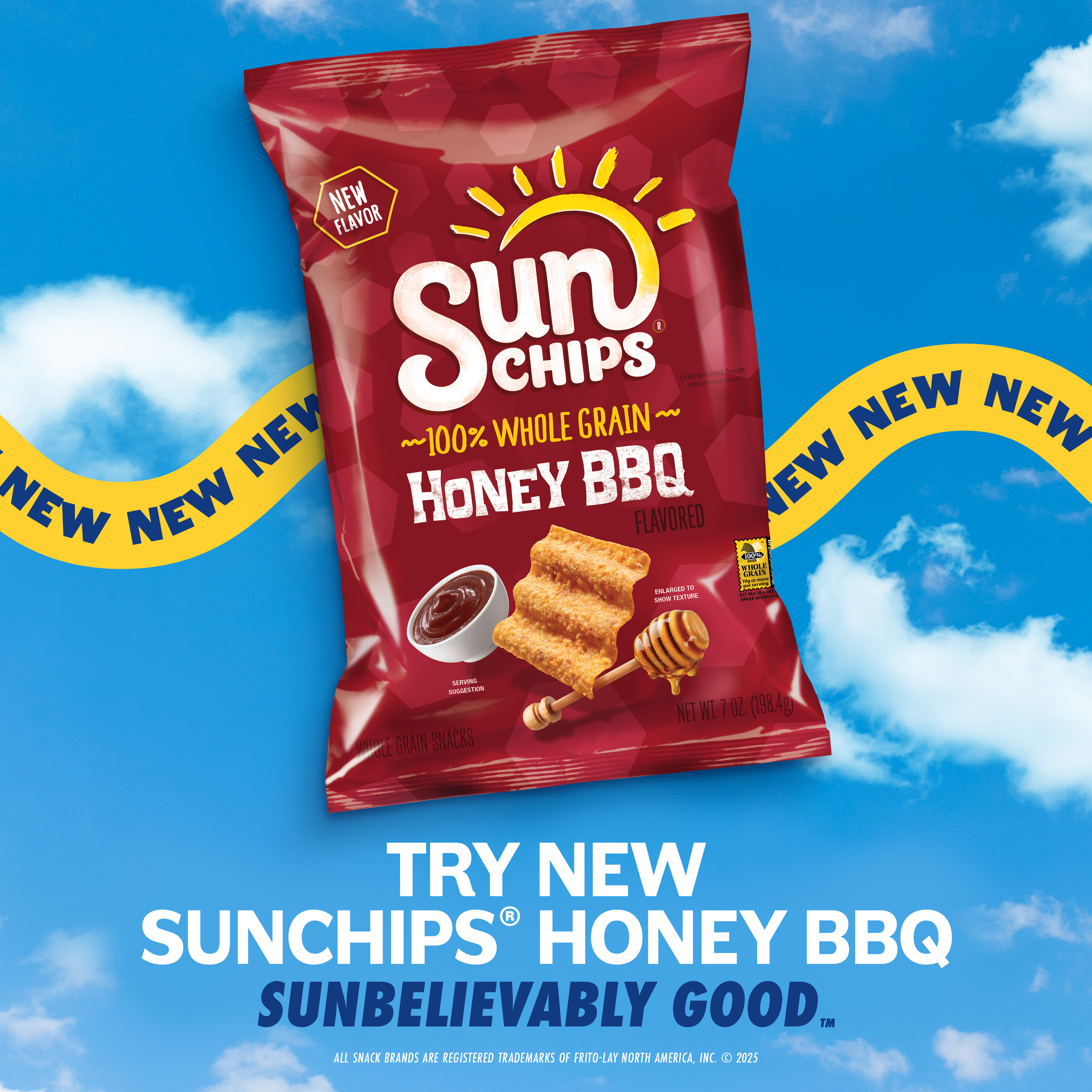 SunChips Whole Grain Snack Chips, Honey BBQ,  7 oz Bag thumbnail 4