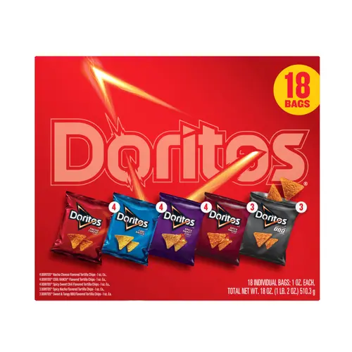 Doritos Tortilla Chips 5 Flavor Variety Pack Snack Chips, 1 oz Bags, 18 Count thumbnail 2