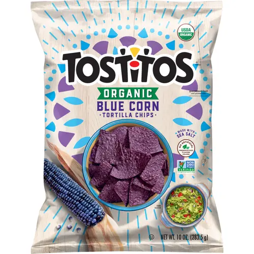 Tostitos Organic Blue Corn Tortilla Chips, 10 oz Bag