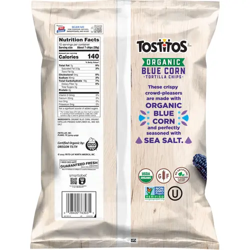 Tostitos Organic Blue Corn Tortilla Chips, 10 oz Bag thumbnail 2