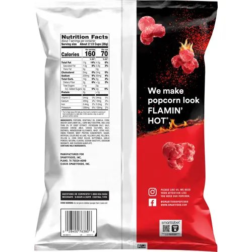 Smartfood Cheetos Flamin Hot Flavored Popcorn, 6.5 oz Bag thumbnail 2